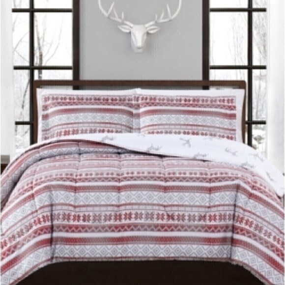 New PEM AMERICA Fair Isle 2-Pc. Reversible Full/Queen Comforter Set bedding